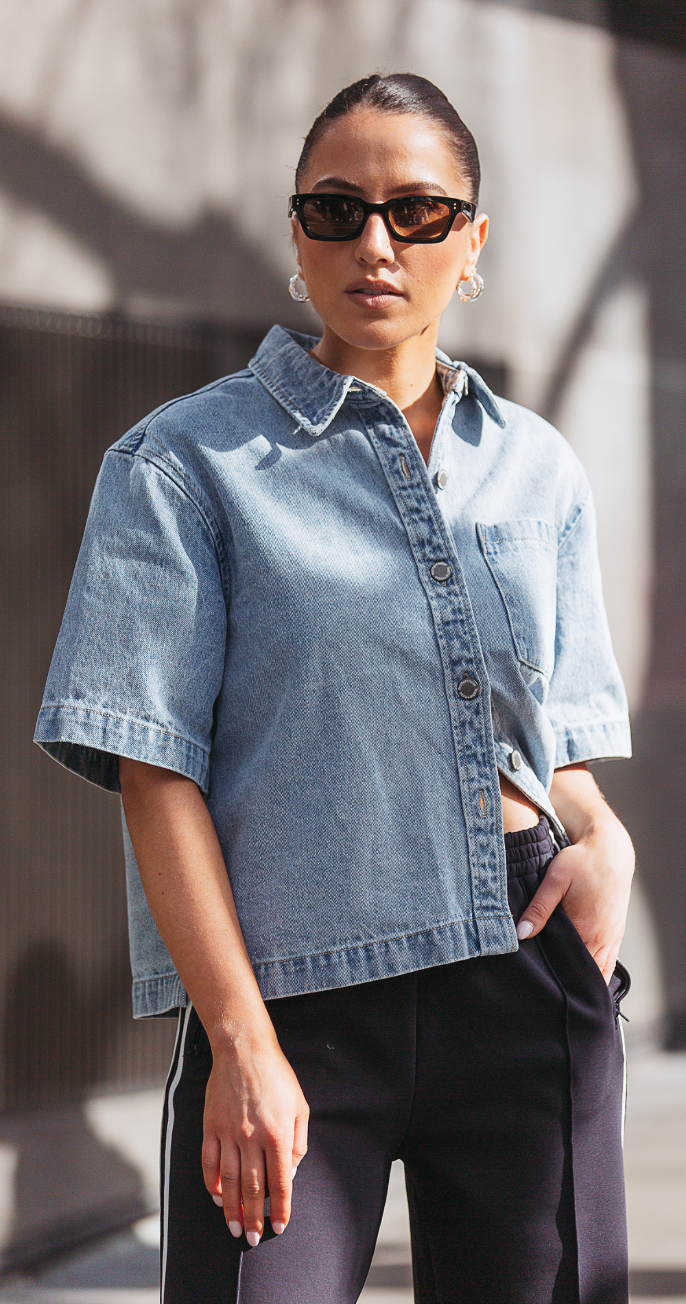 Grace Denim Shirt - Capri Blue