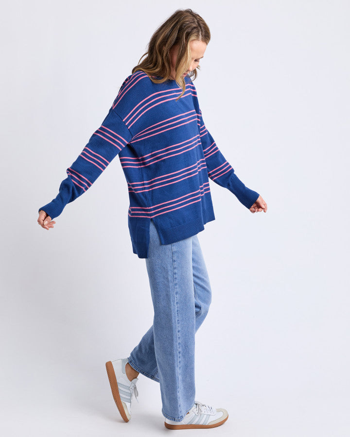 Hailey Stripe Knit - Classic Stripe Navy