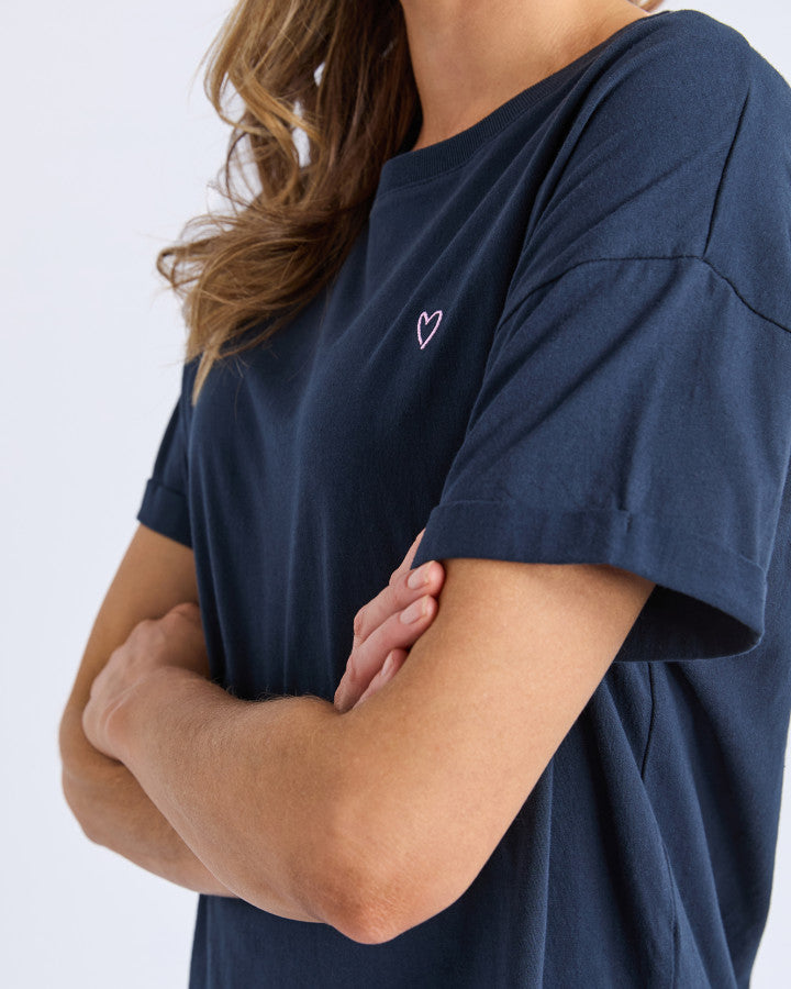 Halli Short Sleeve Tee - Navy