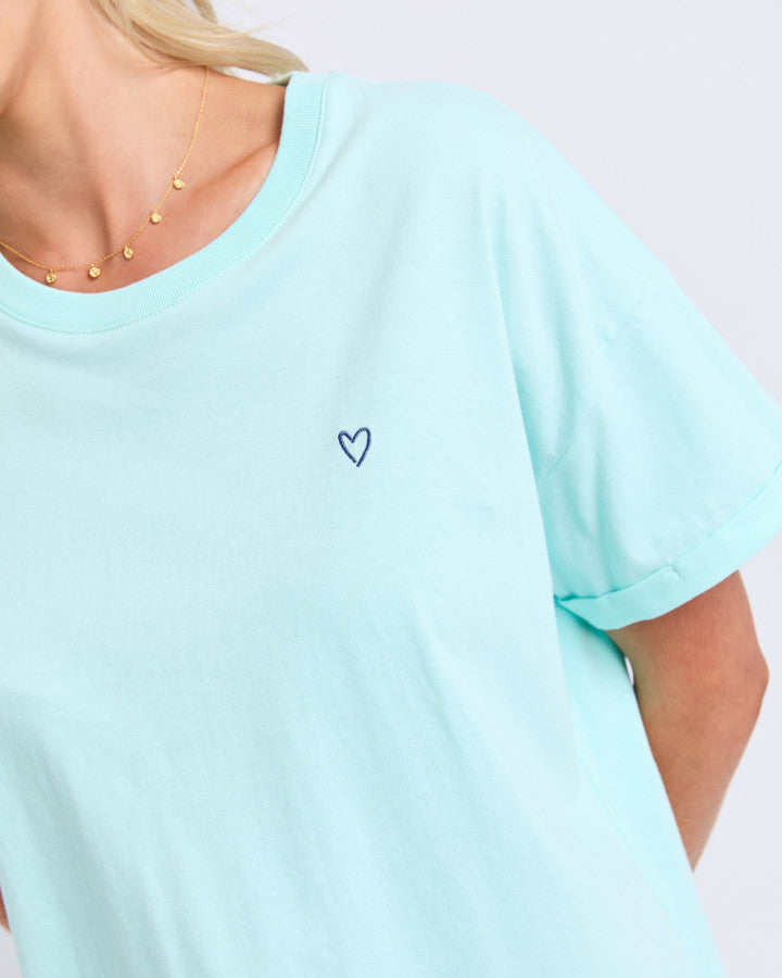 Elm Halli tee in Tonic Blue, women's casual crew neck t-shirt