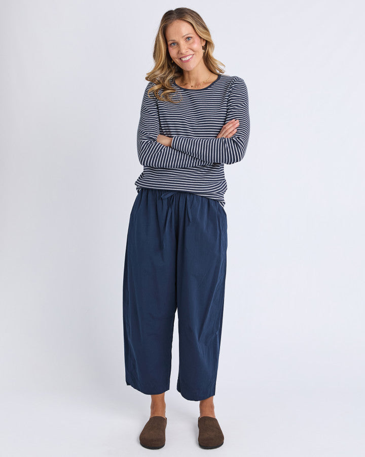 Hayley Rib L/S Tee - Navy