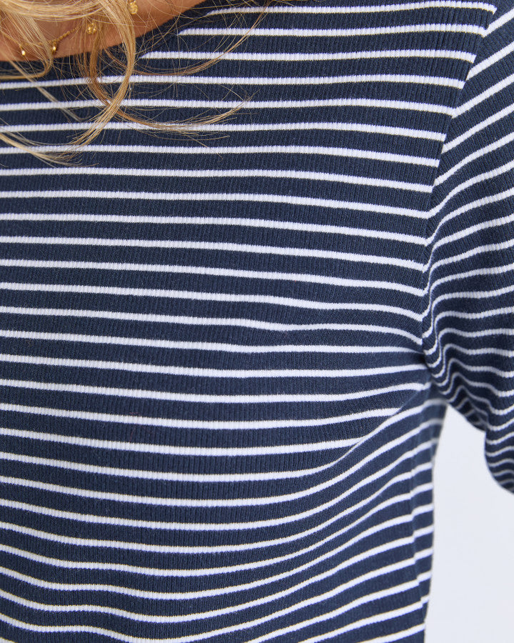 Hayley Rib L/S Tee - Navy