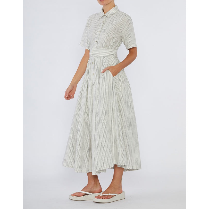 Renata Stripe Linen Dress - Marino Stripe