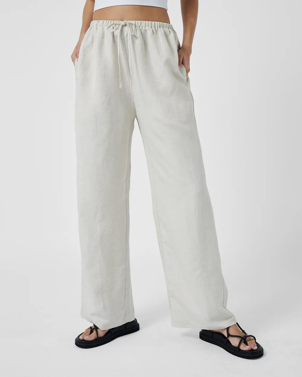 South Beach Linen Pants - Beige