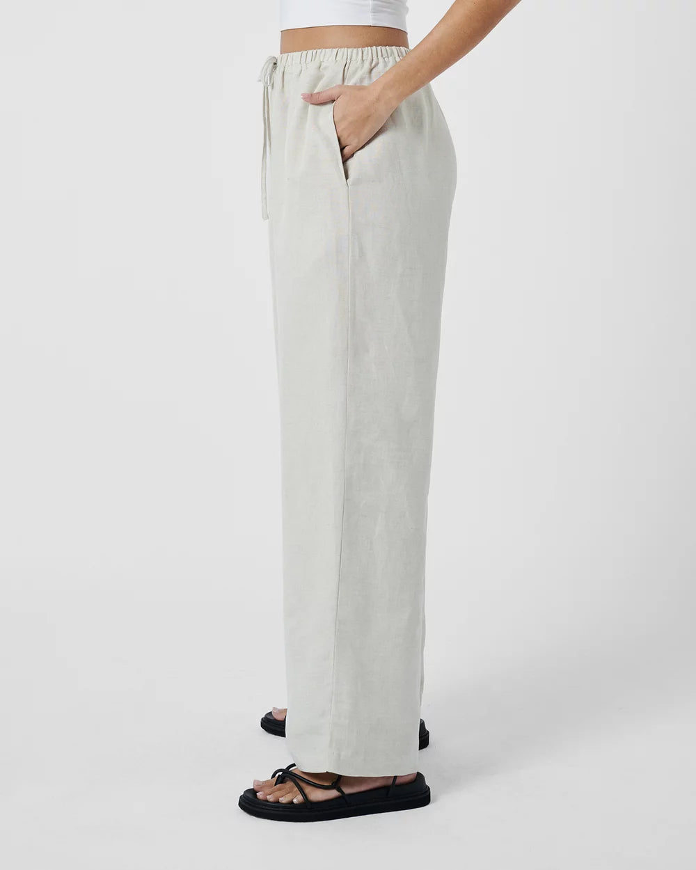 South Beach Linen Pants - Beige