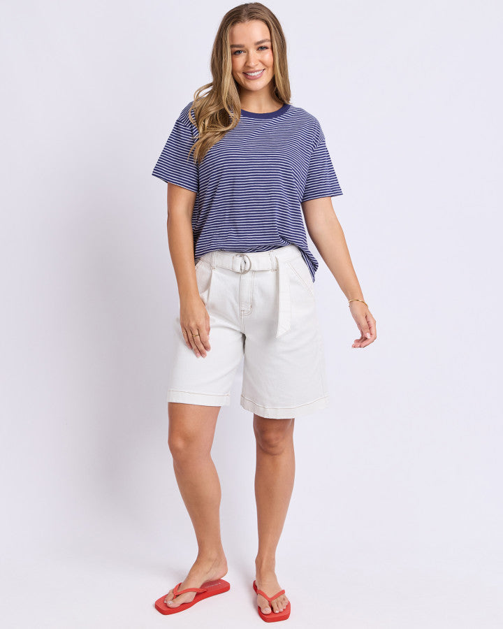 Hutch Stripe Tee - Navy / White Stripe