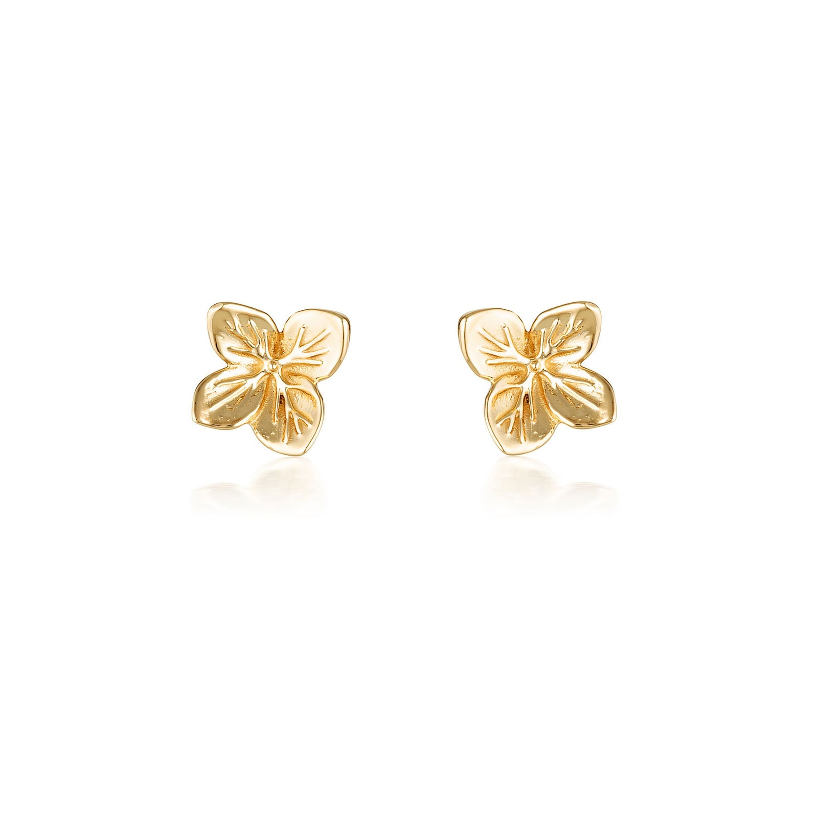 Hydrangea Stud Earrings - Gold