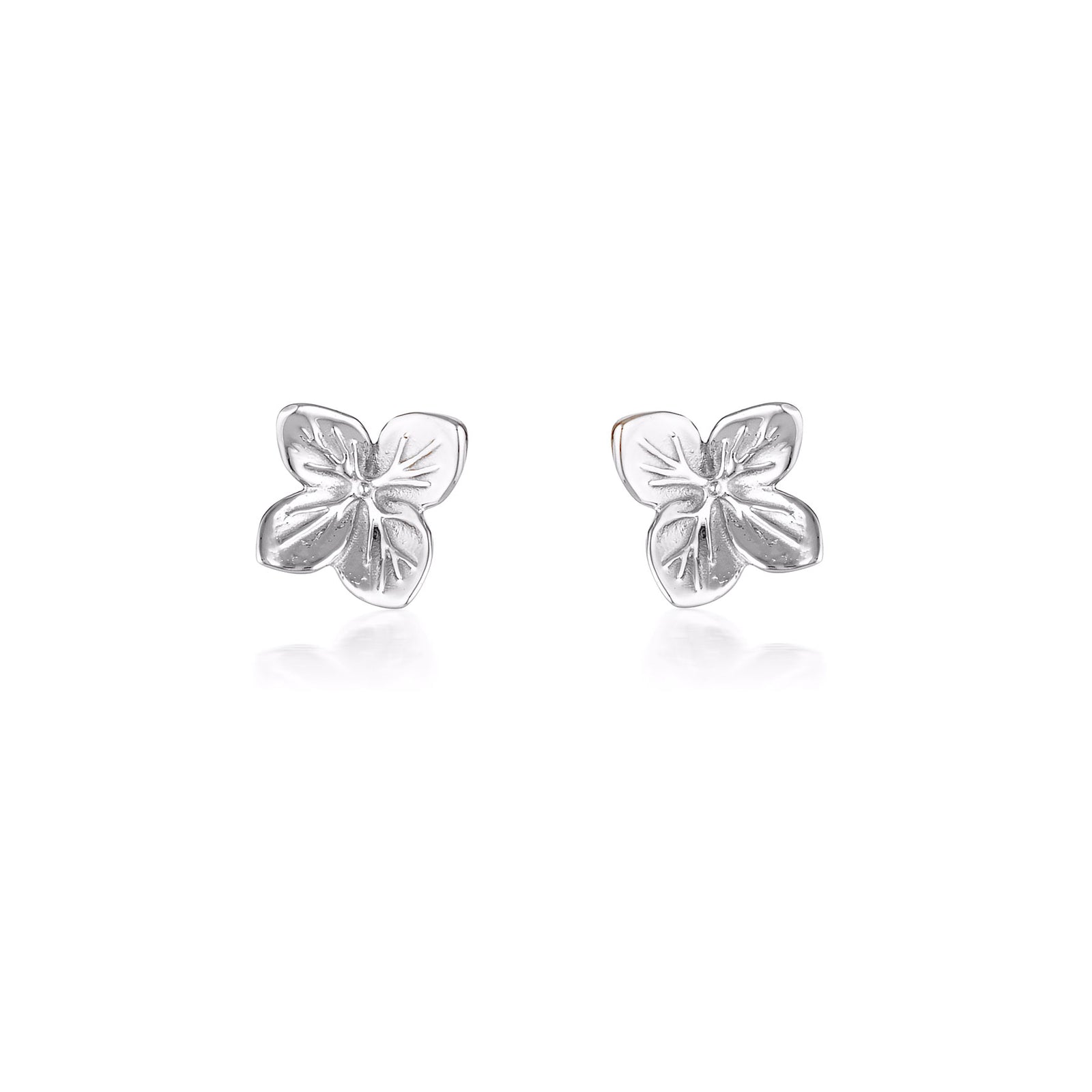 Hydrangea Stud Earrings - Silver