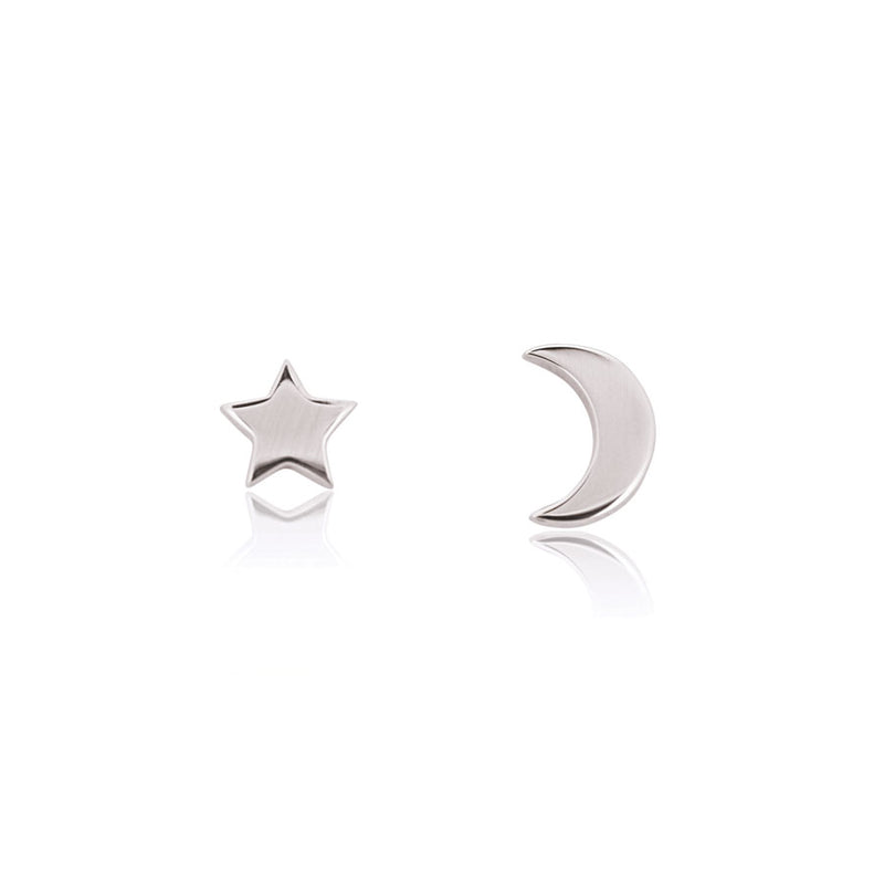 Star & Moon Studs - Silver