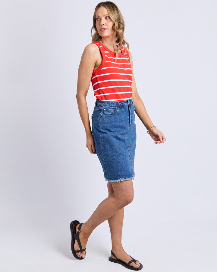 Iris Stripe Tank -Red