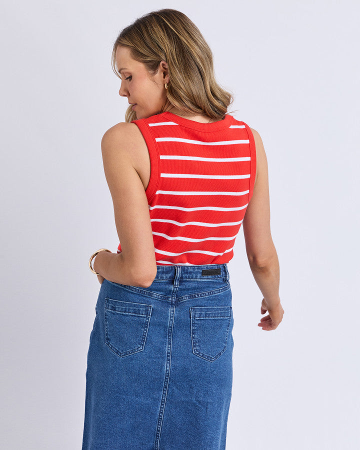 Iris Stripe Tank -Red