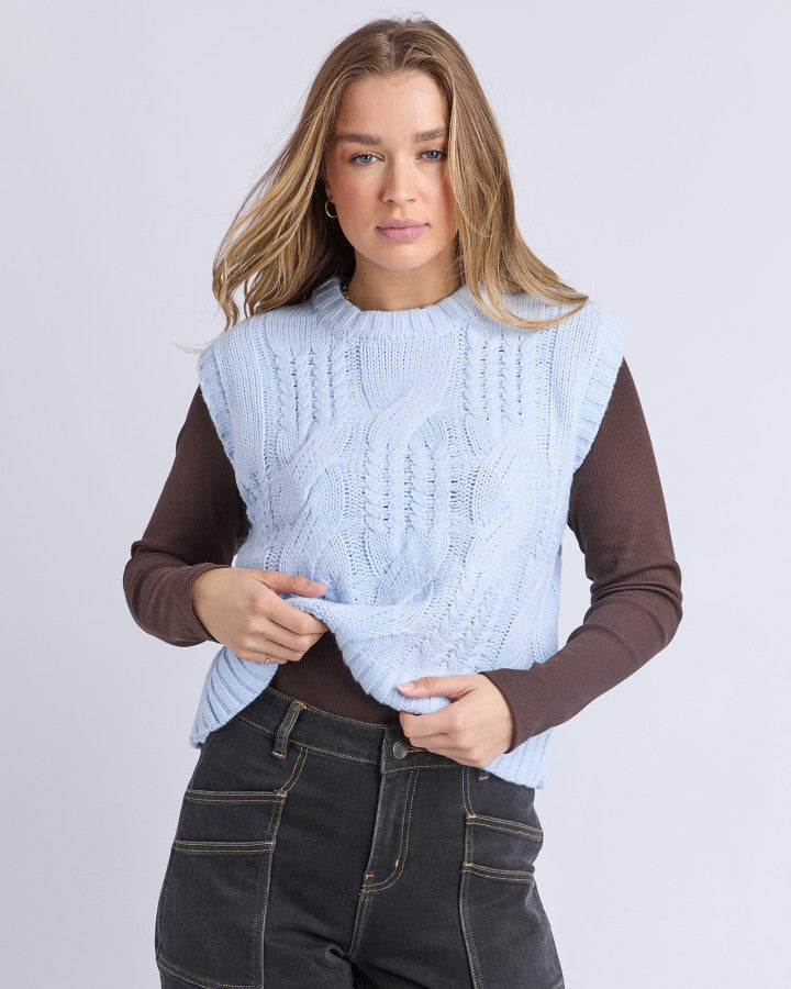 Josie Knit Top - Ice Blue