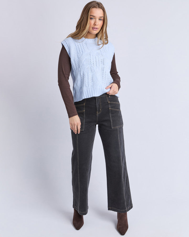 Josie Knit Top - Ice Blue