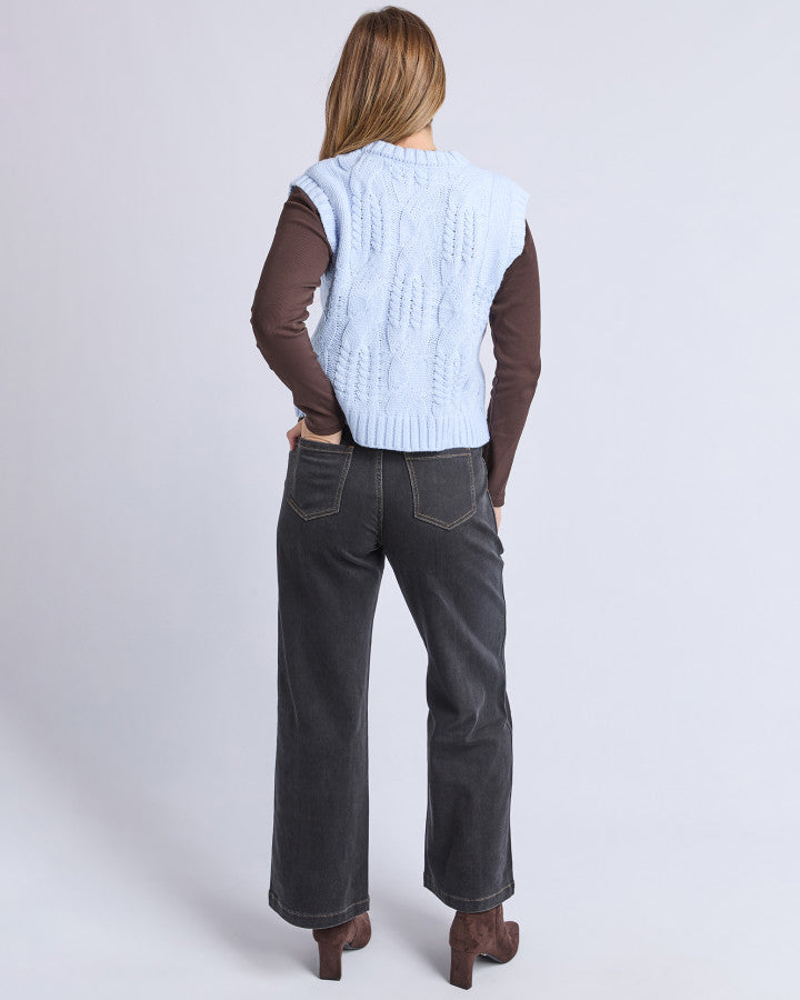 Josie Knit Top - Ice Blue
