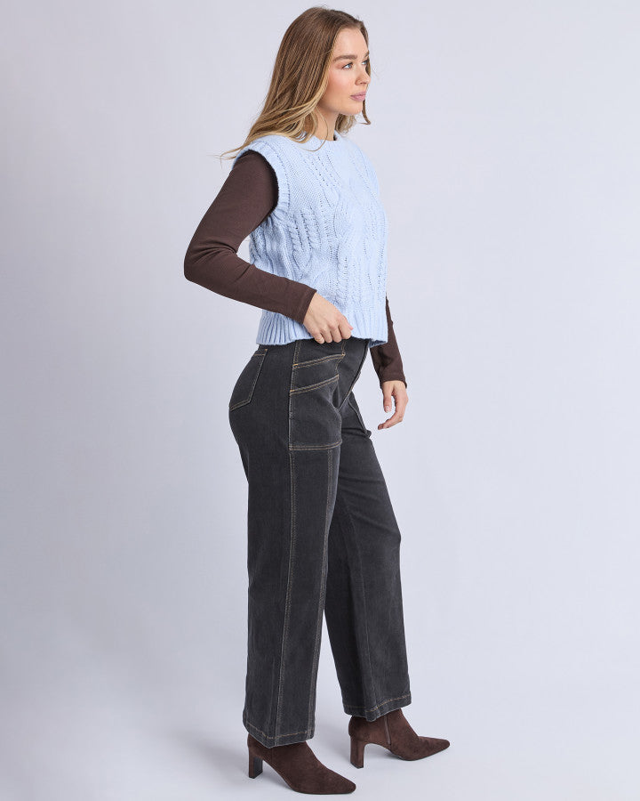 Josie Knit Top - Ice Blue