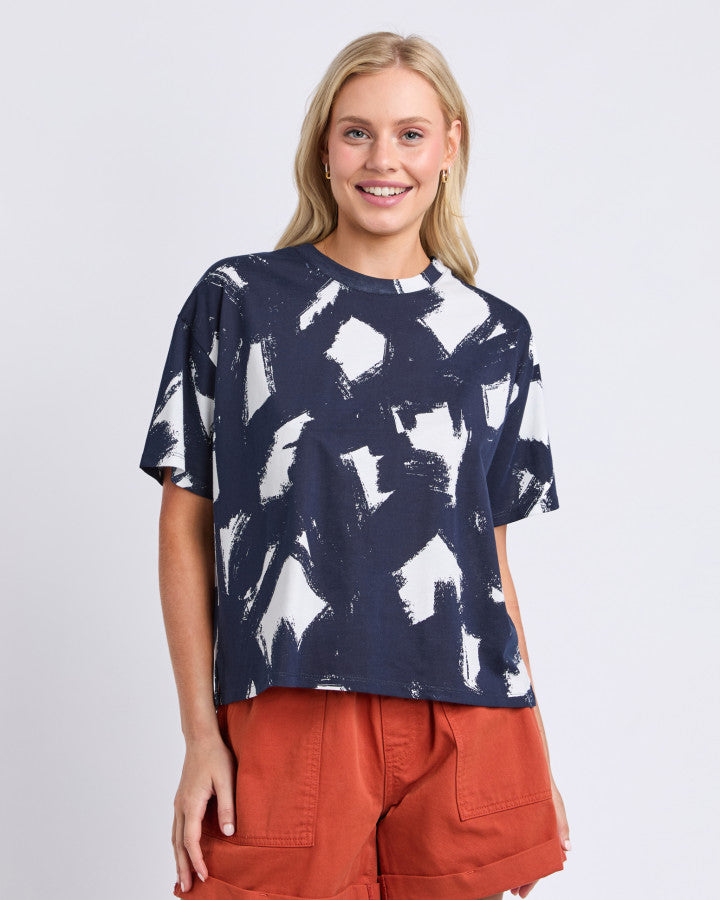 Klee Tee - Navy Yardage Print