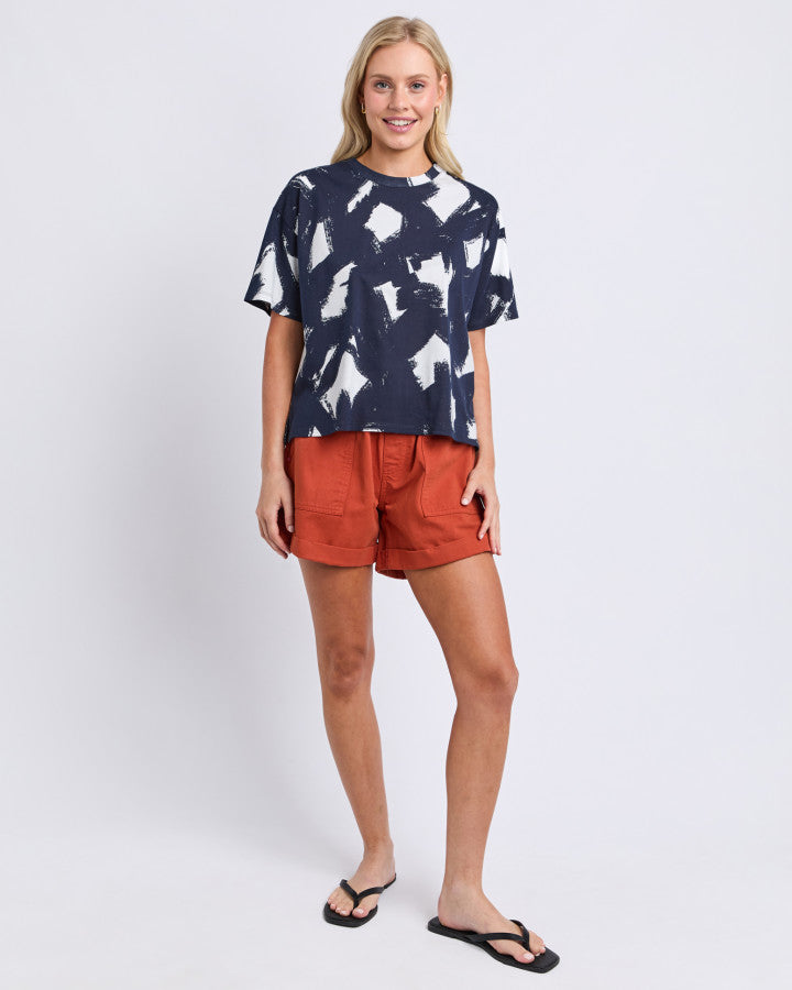 Klee Tee - Navy Yardage Print