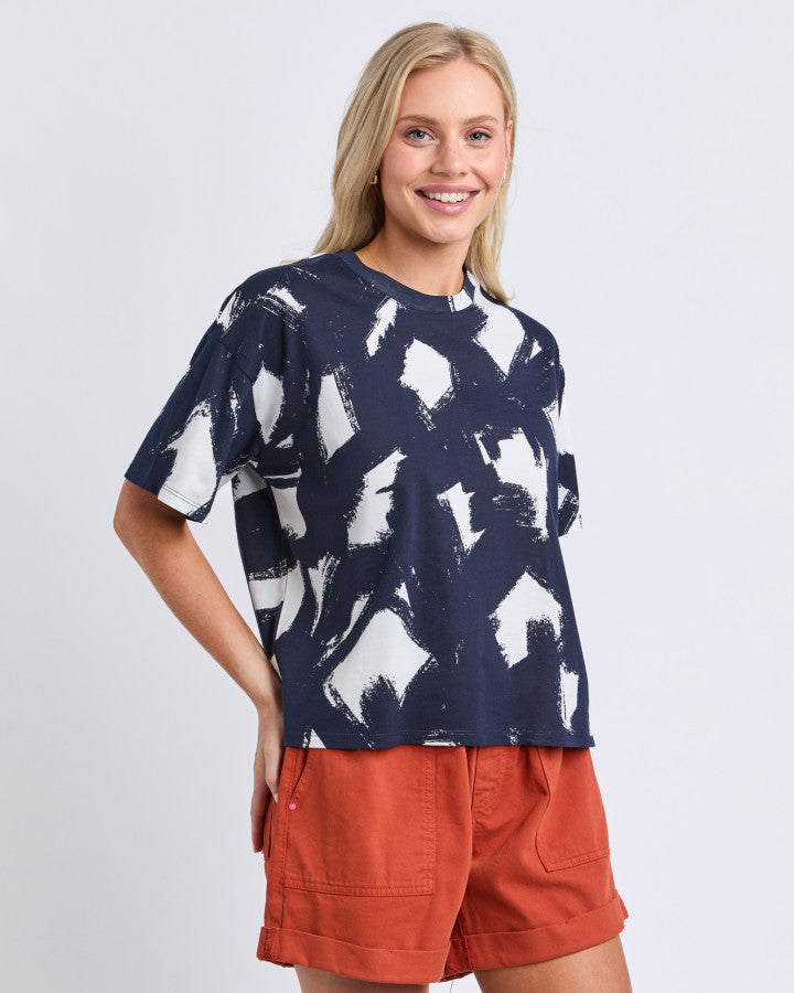Klee Tee - Navy Yardage Print