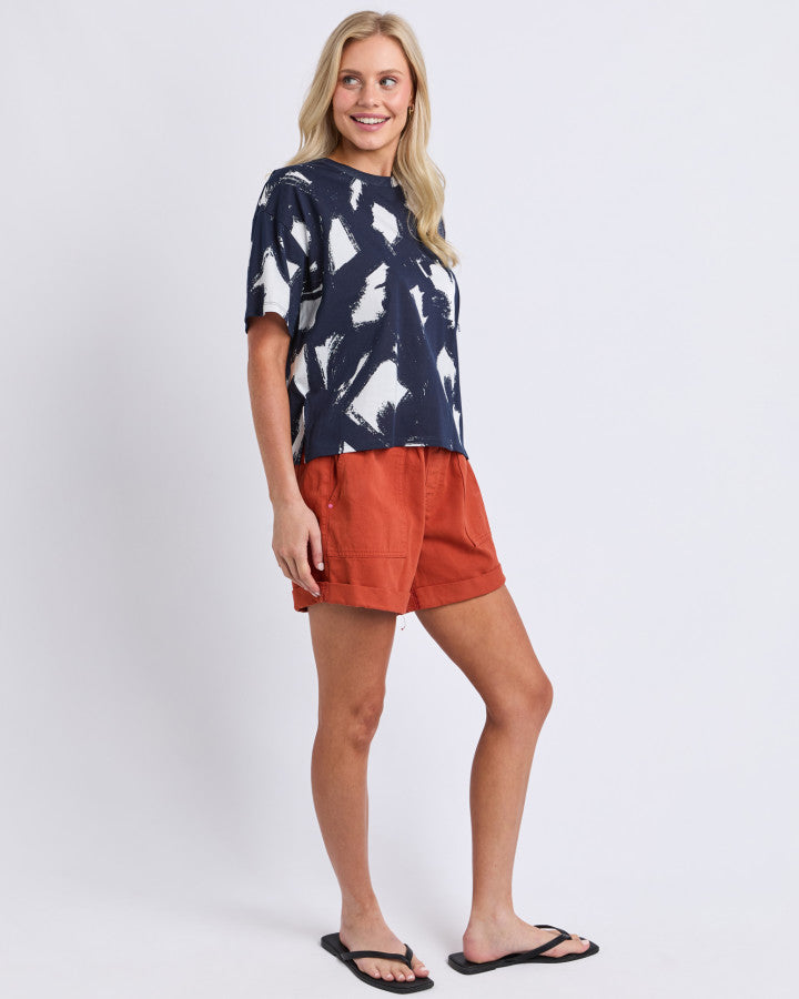 Klee Tee - Navy Yardage Print