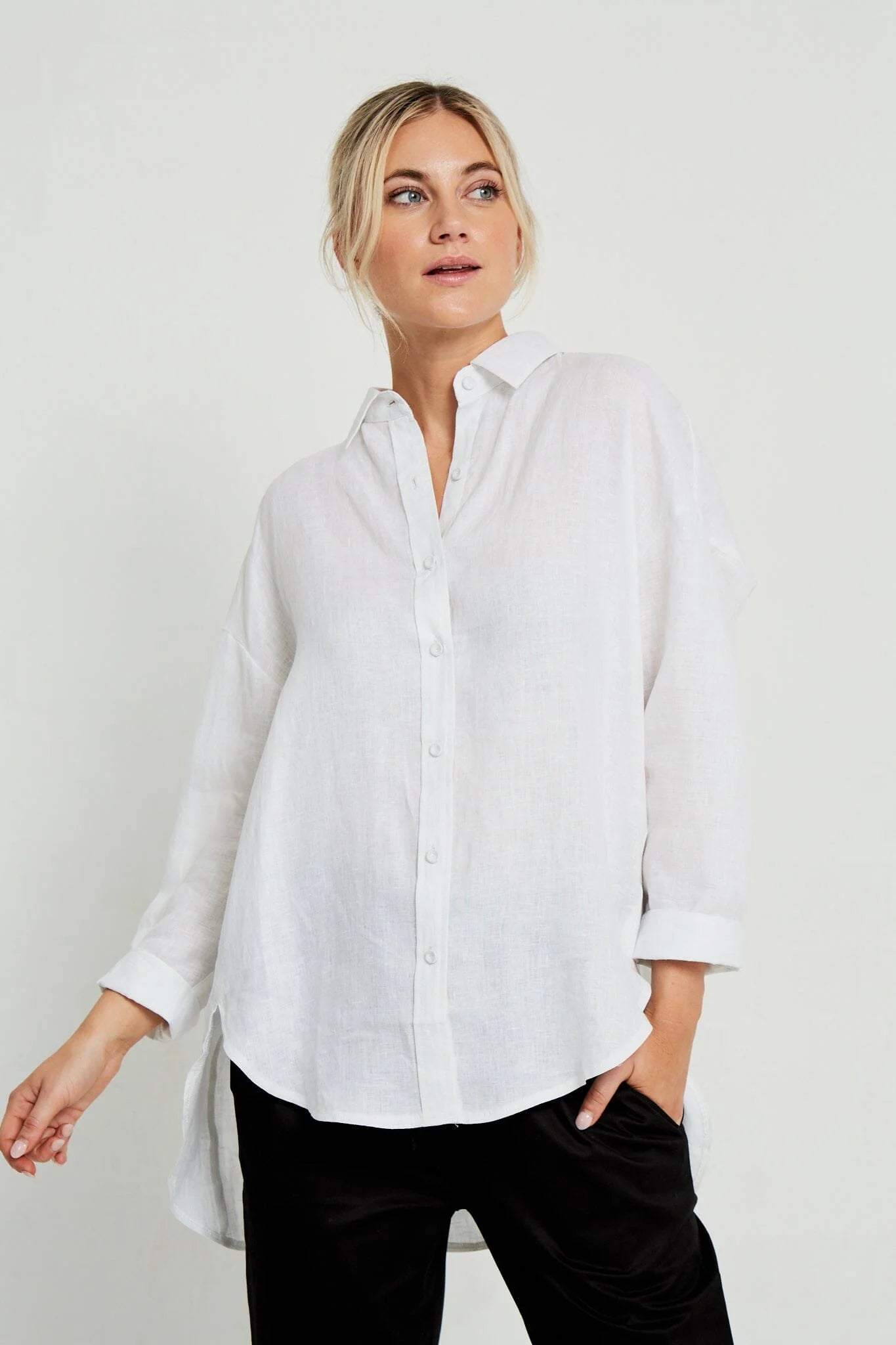 Boyfriend Linen Shirt - White
