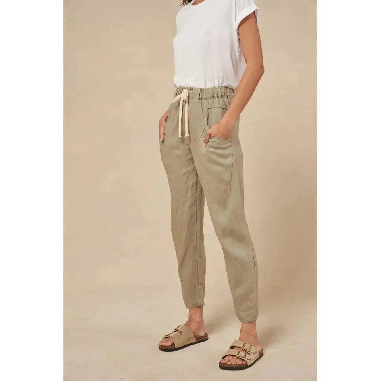 Luxe Linen Pant - Khaki