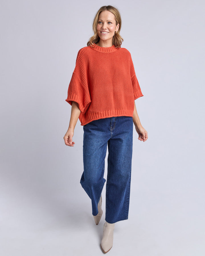 Luela Short Sleeve Knit - Orange