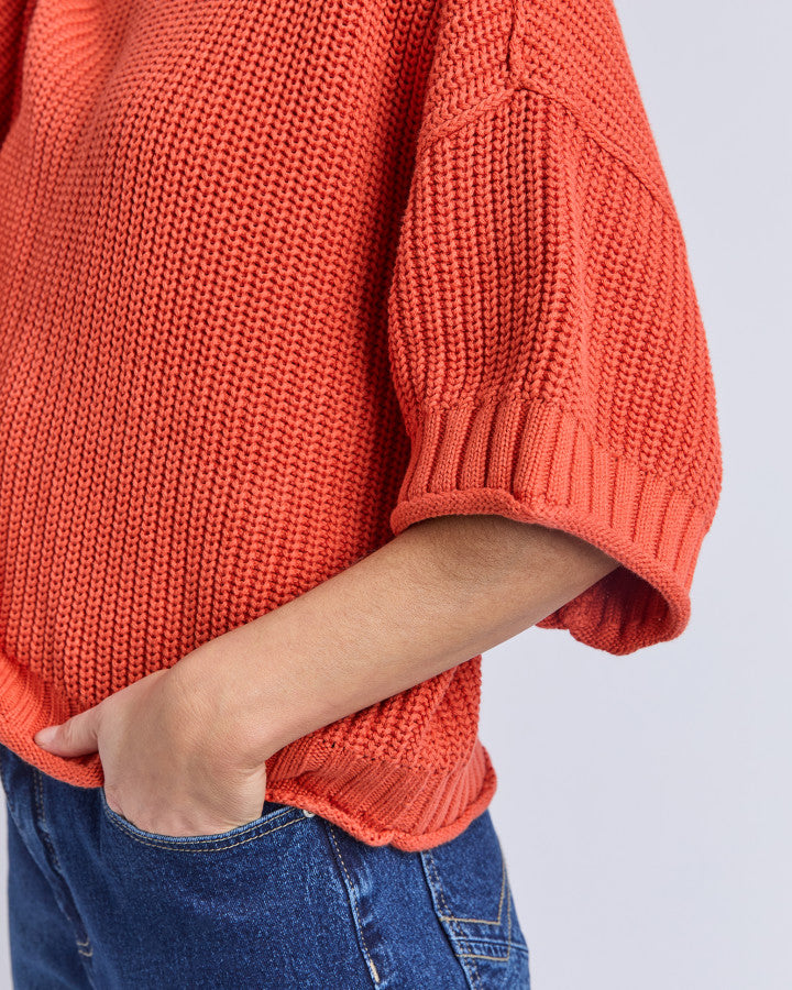 Luela Short Sleeve Knit - Orange