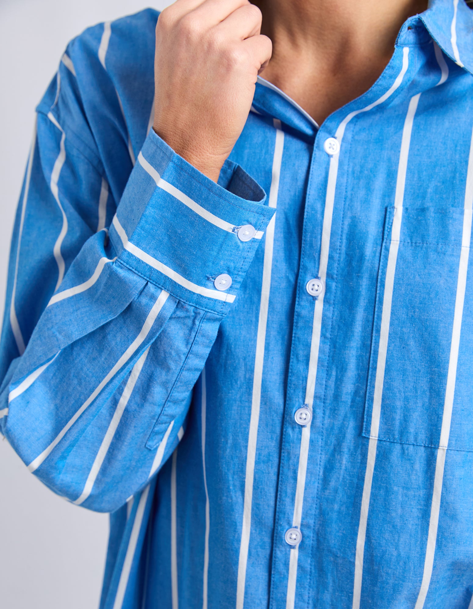 Mia Striped Shirt - Royal Blue