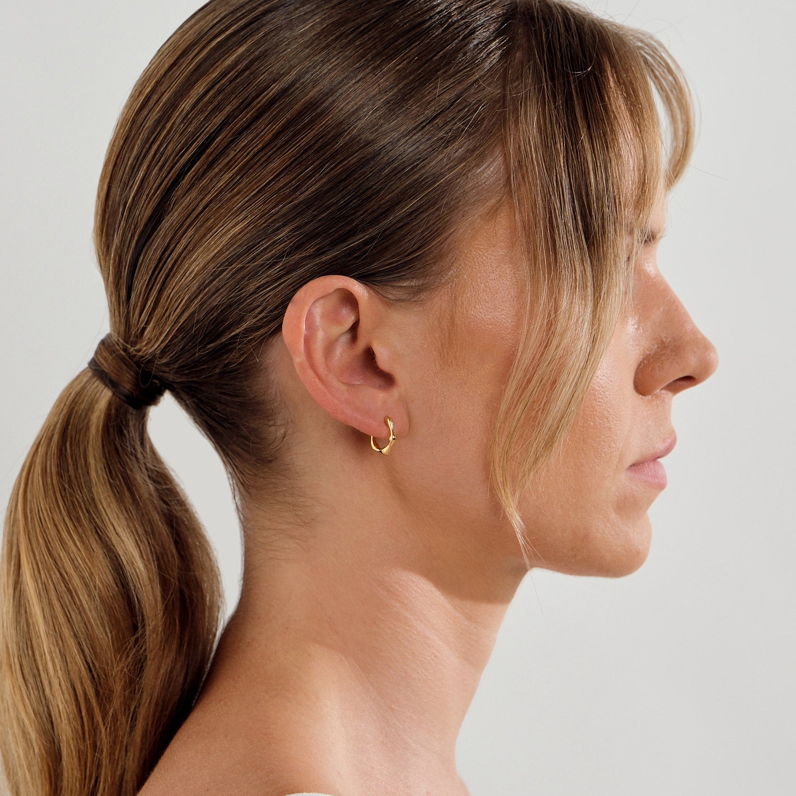 Organica Mini Hoop Earrings - Gold