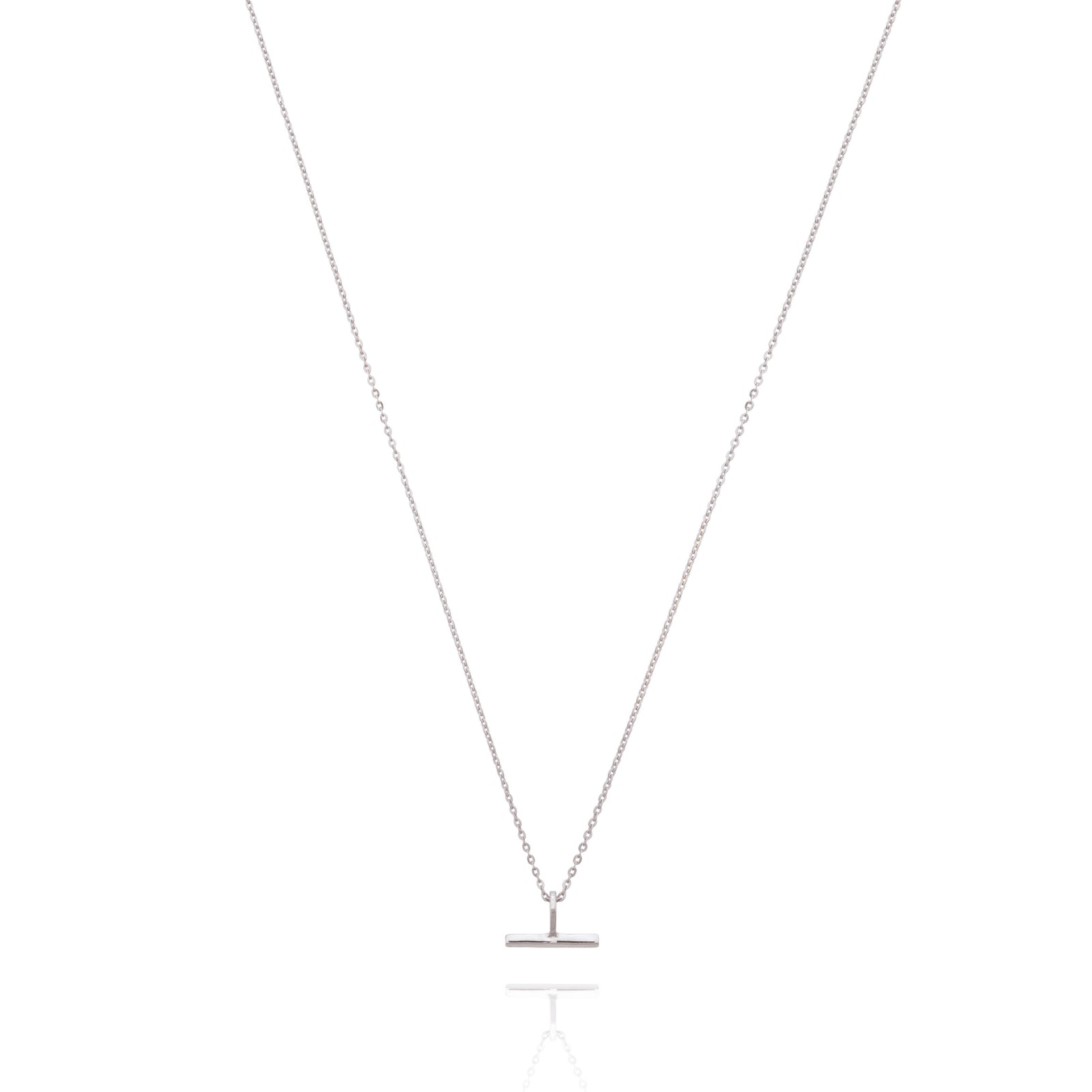 Mini T-Bar Necklace - Silver