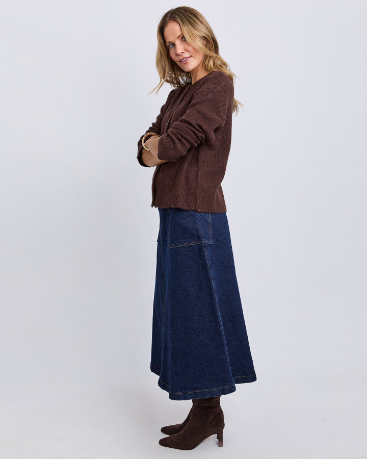 Murphy Knit Cardi - Coffee Bean