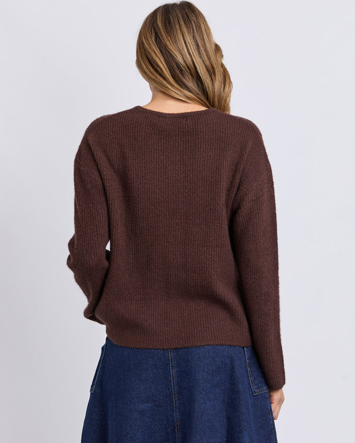 Murphy Knit Cardi - Coffee Bean