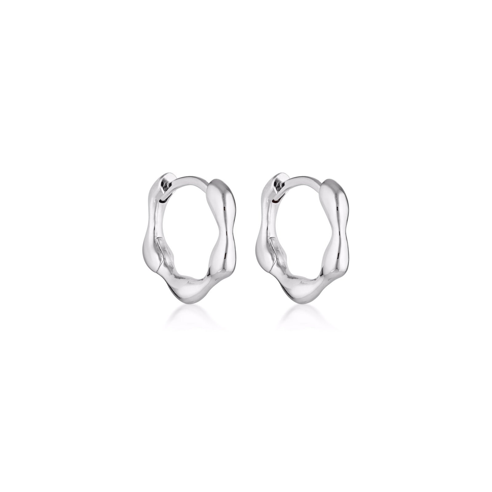 Linda Tahija Organica Mini Hoop Earrings Silver Sorella
