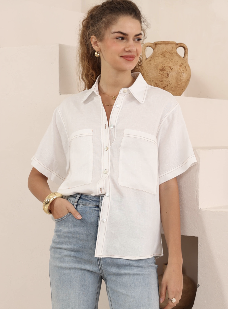 Iris Maxi Sana Shirt - White