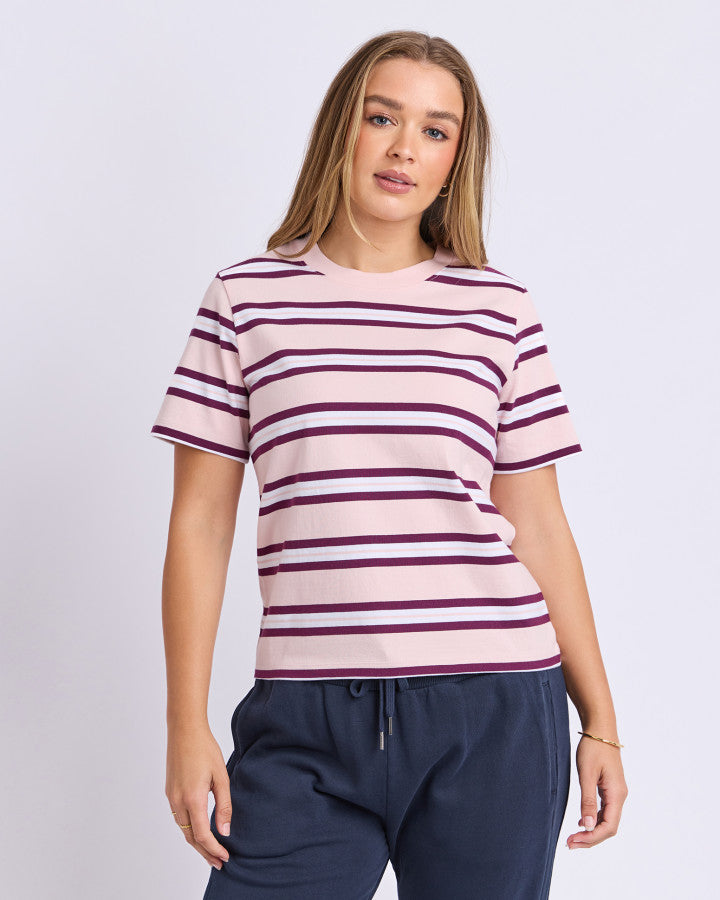 Pure Stripe Tee - Ballerina Pink