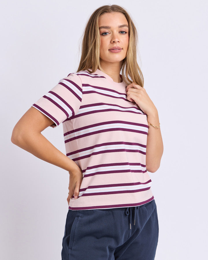 Pure Stripe Tee - Ballerina Pink
