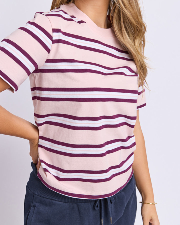 Pure Stripe Tee - Ballerina Pink