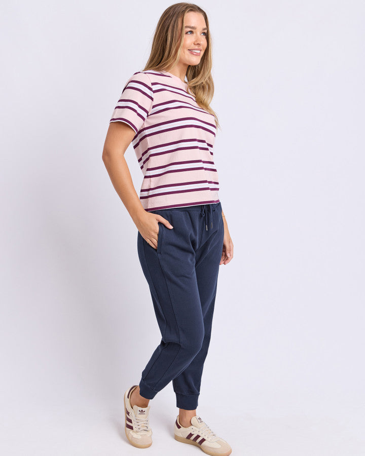 Pure Stripe Tee - Ballerina Pink
