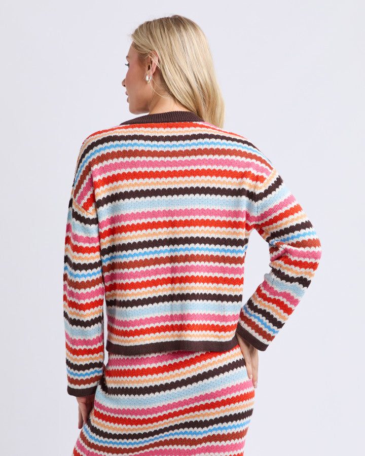 Retro Reef Long Sleeve Knit - Multicoloured