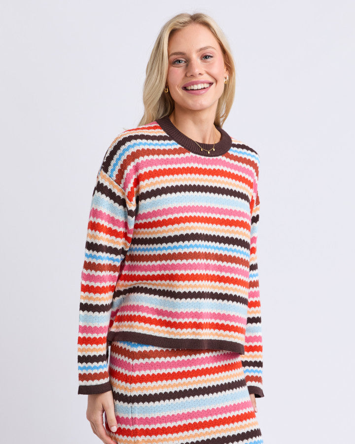 Retro Reef Long Sleeve Knit - Multicoloured