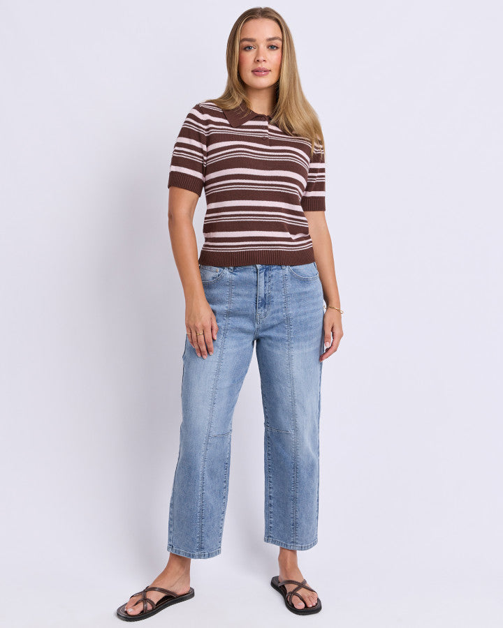 Rise Stripe Top - Chocolate