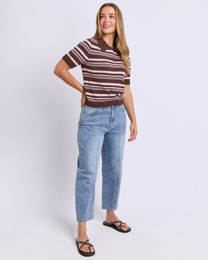 Rise Stripe Top - Chocolate