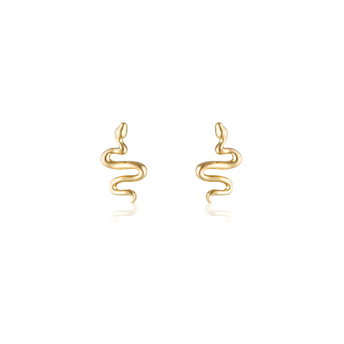 Serpent Stud Earrings - Gold