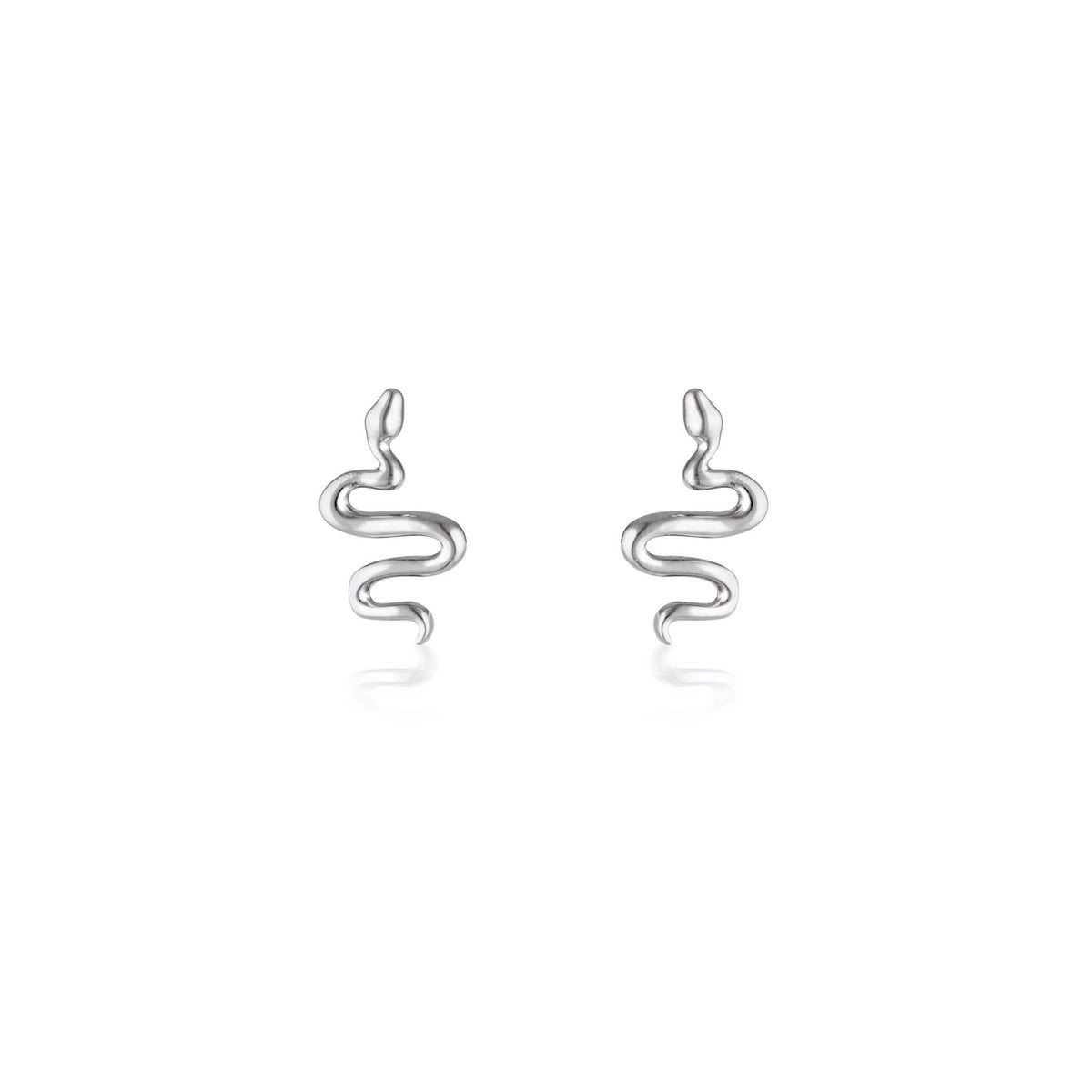 Serpent Stud Earrings - Silver