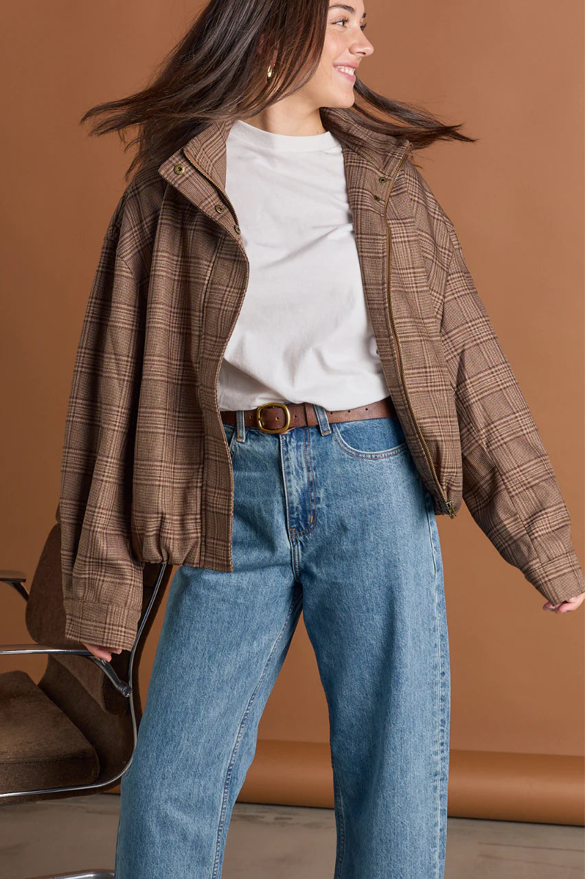 Megan Bomber - Brown Check