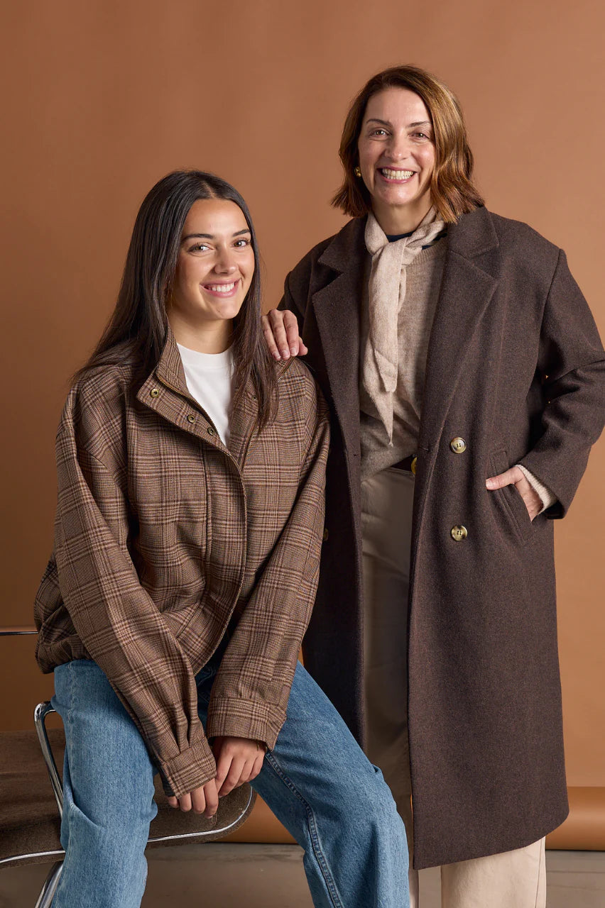 Megan Bomber - Brown Check