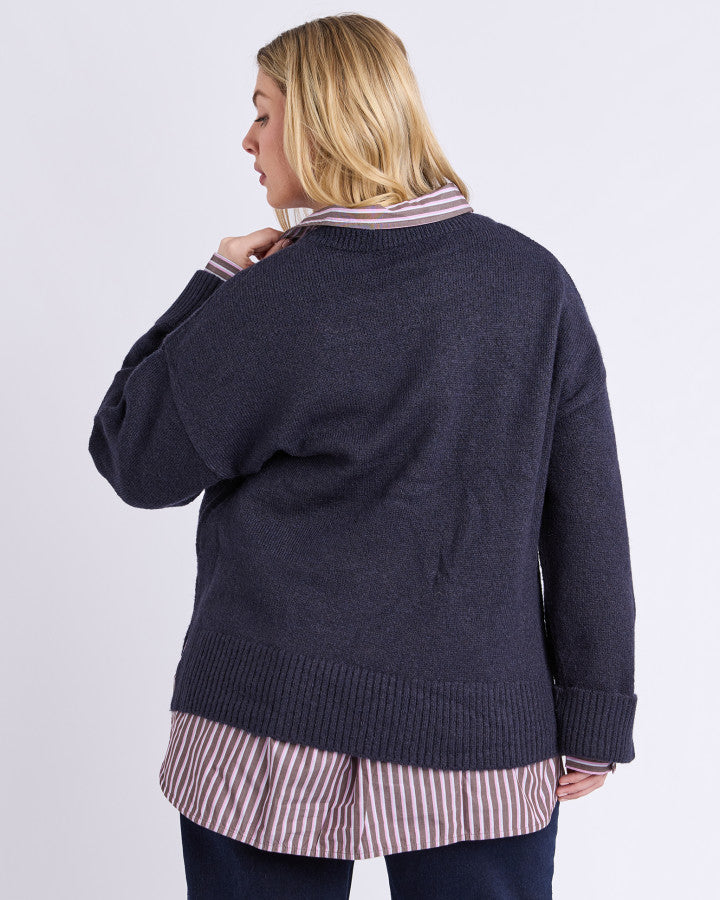 Intarsia Star Knit - Navy