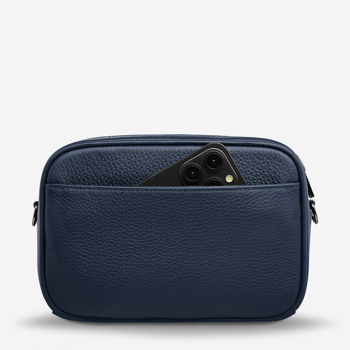 Status Anxiety Plunder Bag in Midnight Blue, back view