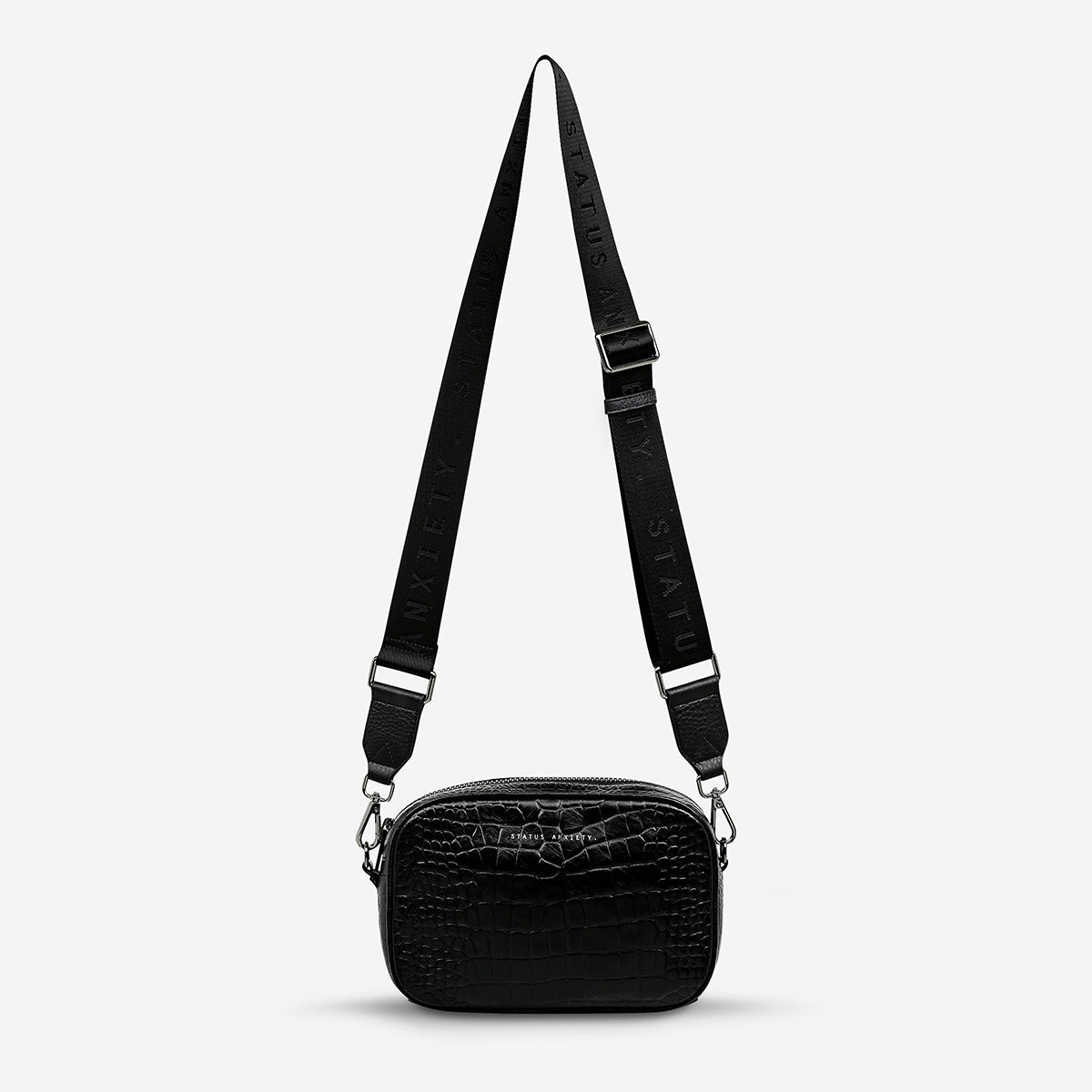 status-anxiety-bag-plunder-without-you-strap-black-croc-front-hanging.jpg