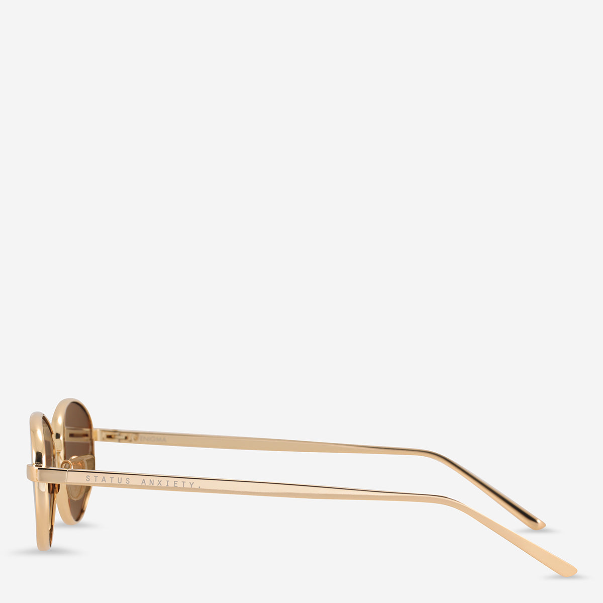 Status Anxiety Enigma Sunglasses in Gold, side view